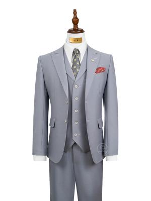 Bộ Suit Xám Trắng Phối Đột Chỉ Viền Modern Fit TGS376